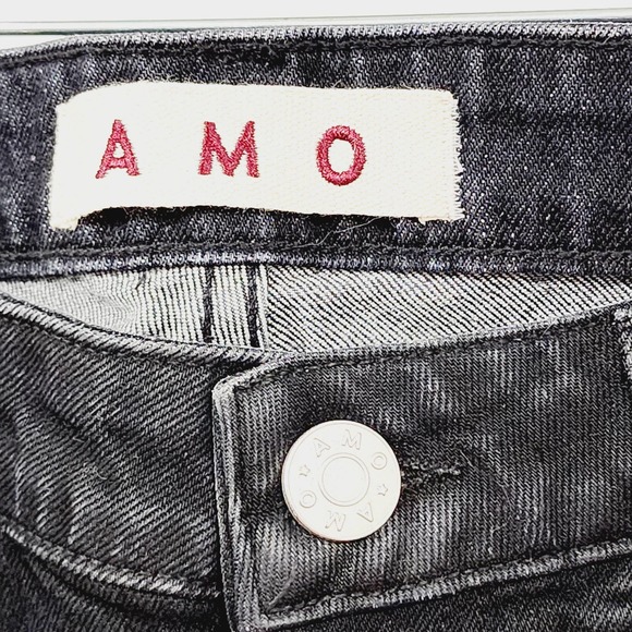 AMO Twist Zip Slim Fit Mid-Rise Ankle Jeans NEW Size 28 in Jett Wash - Picture 8 of 14